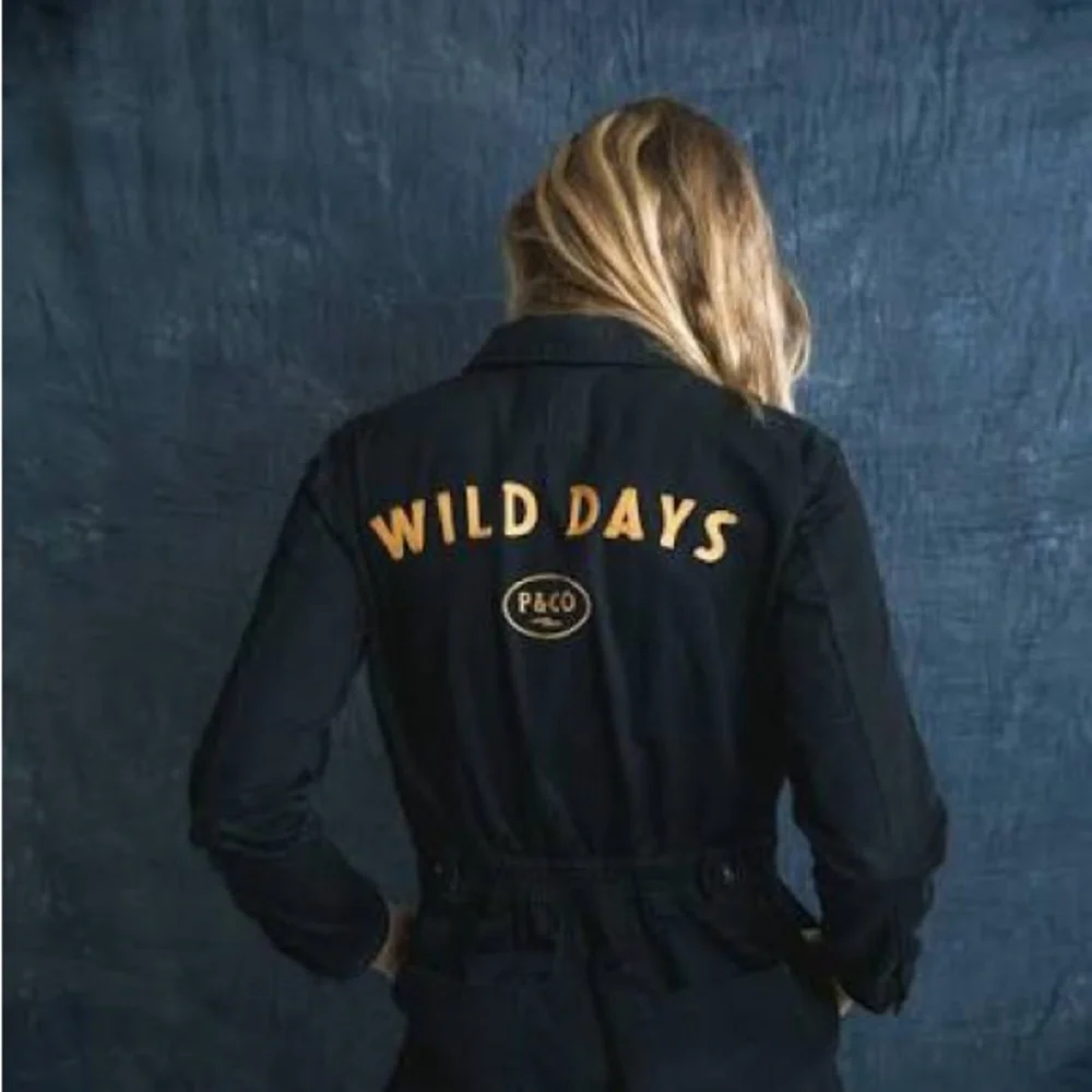 P&CO Wild Days Long Sleeve Navy Mechanic Jumpsuit - Picture 2 of 4